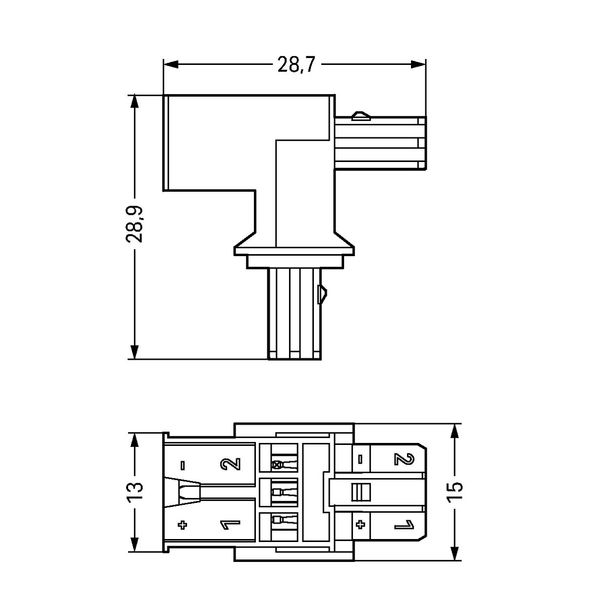 T-distribution connector 2-pole Cod. E green image 4