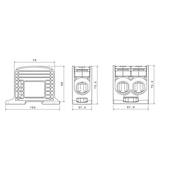 Aluminium /Copper terminal, 1-pole Double black, 185mmý image 8