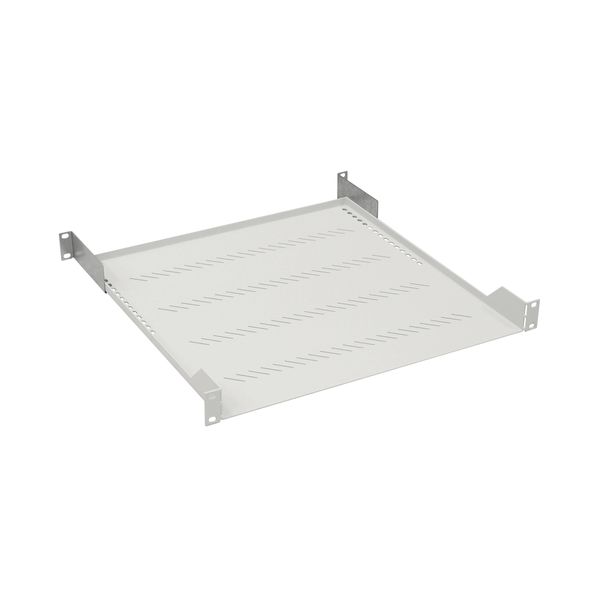 19" Shelf Fix, up to 40kg Load, D=650mm, Low Profile,RAL7035 image 1