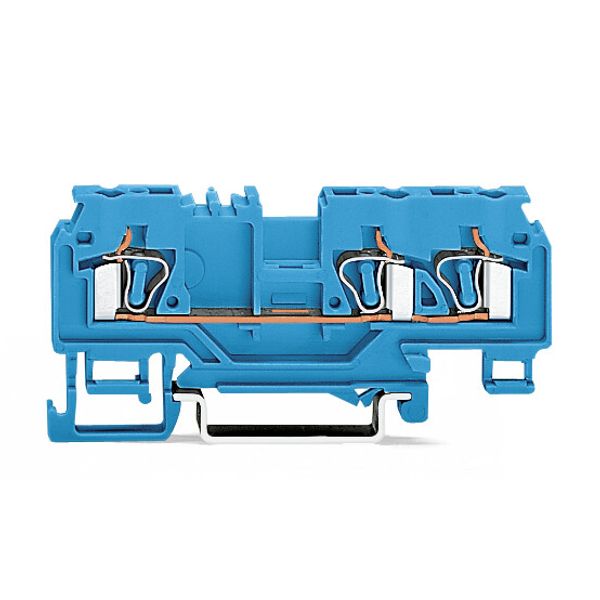 3-conductor through terminal block 4 mm² with test port blue image 1