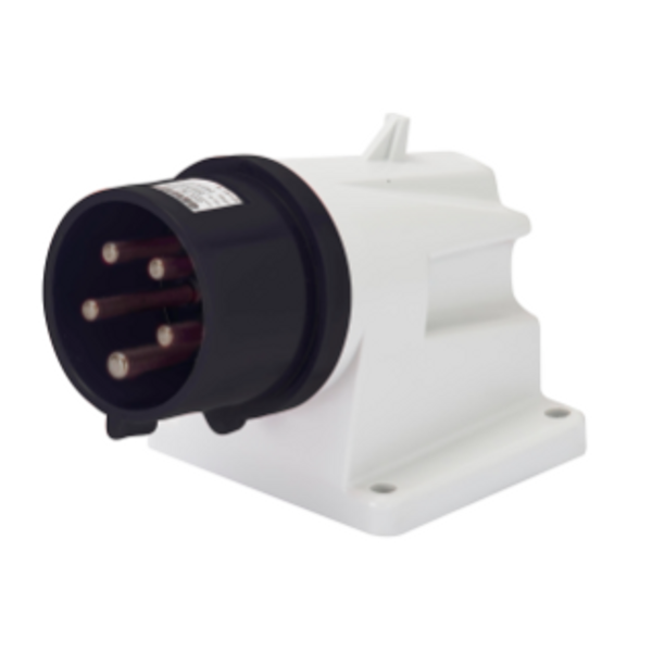 90° ANGLED SURFACE MOUNTING INLET - IP44 - 3P+N+E 32A 480-500V 50/60HZ - BLACK - 7H - SCREW WIRING image 1