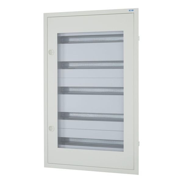 Complete flush-mounted flat distribution board with window, white, 24 SU per row, 5 rows, type C image 4