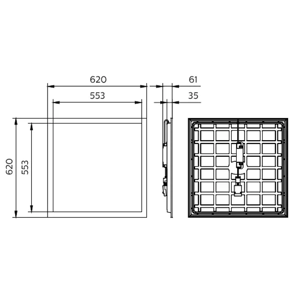 CoreLine Panel G6, All-in, 31 W, 22 W, 625x625 mm, VPC, 2900 lm, 3100 lm, 3350 lm, 3600 lm, 4000 lm, 4300 lm, 3000 K, 3500 K, 4000 K image 2