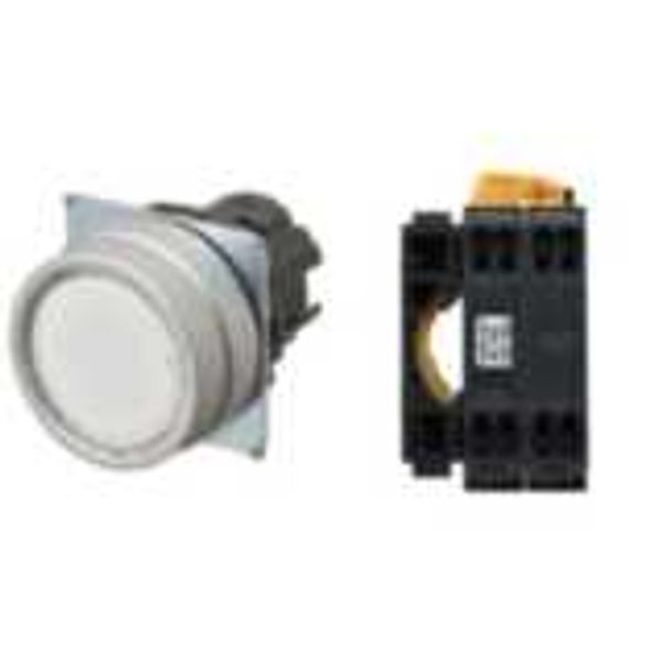 Pushbutton switch, Ã˜22, bezel brushed metal, FLAT, MOMENTARY, CAP COLO A2226696F image 3