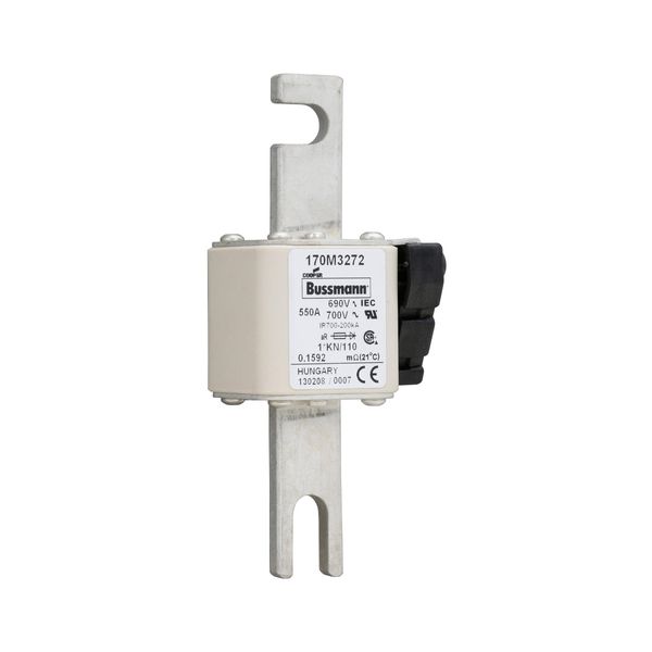 Fuse-link, high speed, 550 A, AC 690 V, compact DIN 1, 45 x 58 x 134 mm, aR, DIN, IEC, type K indicator, 110 mm centres image 9