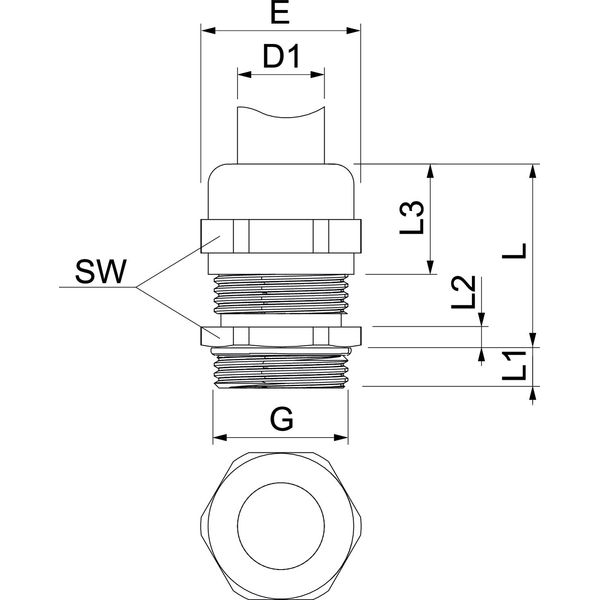 V-TEC VM20 EMV Cable gland EMV for cable with shielding M20 image 2