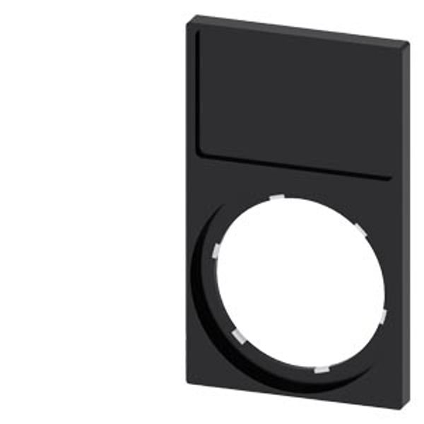 Label holder, frame rectangular at the bottom, black, for labeling  3SU1900-0AP10-0AA0-Z X90 image 1