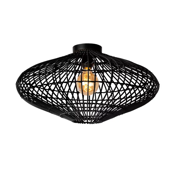 Lucide MAGALI - Flush ceiling light - Ø 56 cm - 1xE27 - Black image 1