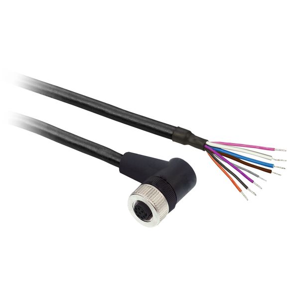 PREWIRED M12 FEMALE 8PINS 5M PUR 90D image 1