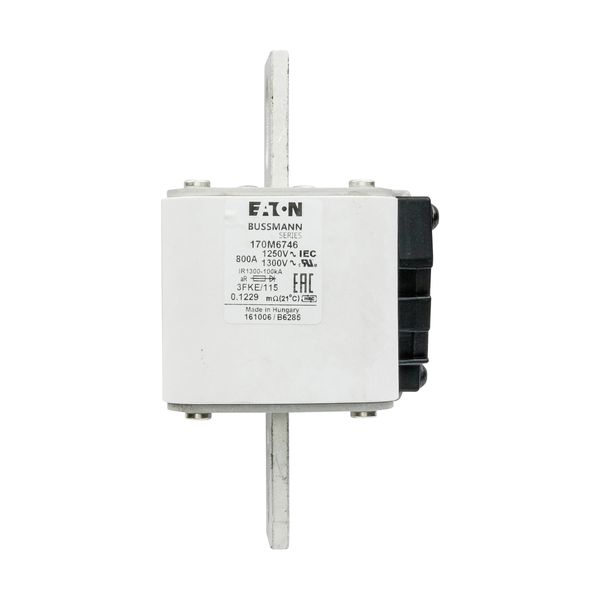 Fuse-link, high speed, 800 A, AC 1250 V, size 3, 76 x 92 x 159 mm, aR, IEC, UL, single indicator image 12