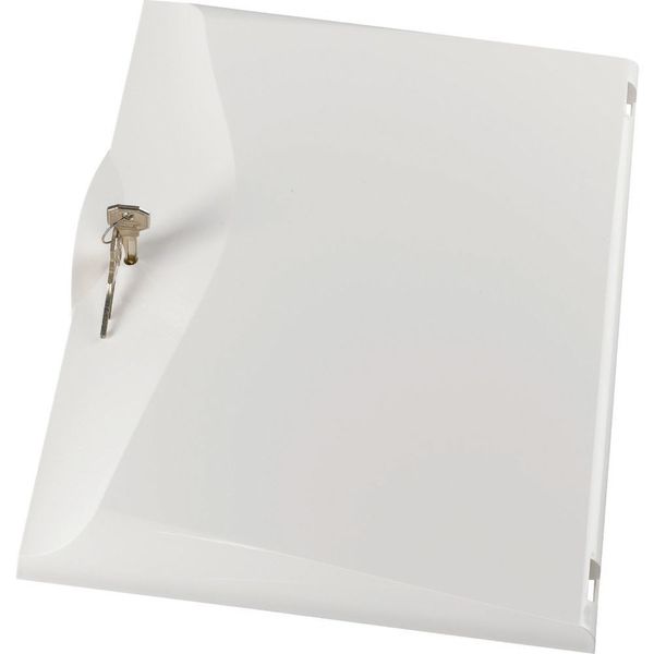 Plastic door, white, +lock, for 4-row distribution board image 3