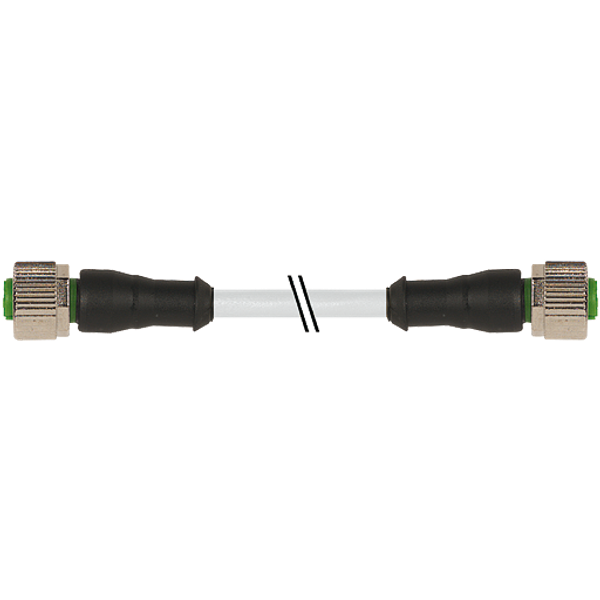 M12 female 0° / M12 female 0° A-cod. PUR 5x0.34 gy +drag ch. 4.2m image 1