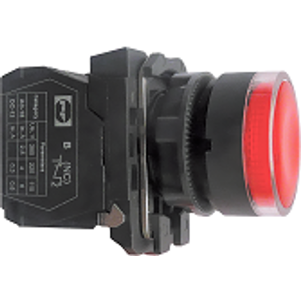 Plastic pushbutton switch LED FP PCPI RED 1NС IP40 24V image 1