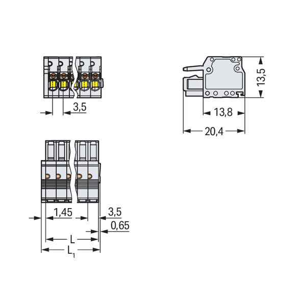 1-conductor female connector push-button Push-in CAGE CLAMP® light gra image 4