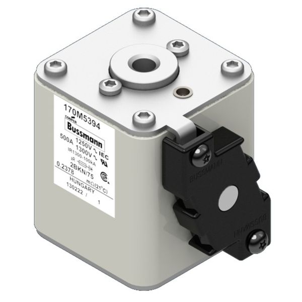 Fuse-link, high speed, 500 A, AC 1250 V, size 2, 61 x 75 x 77 mm, aR, IEC, UL, single indicator image 2