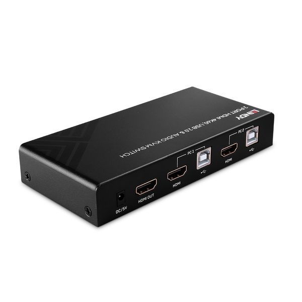 2 Port HDMI 4K60, USB 2.0 & Audio KVM Switch Switch between 2 HDMI® equipped PCs from one keyboard, mouse and monitor image 2