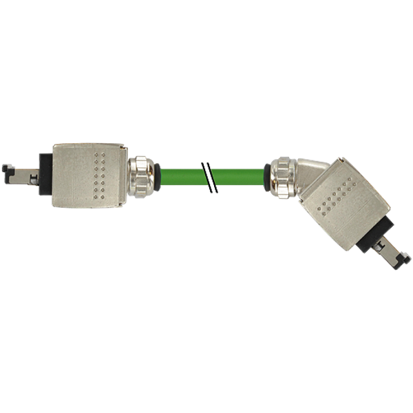 RJ45 PushPull male 0°male 45° PUR 1x4xAWG22 shielded gn+dragch 3m image 1