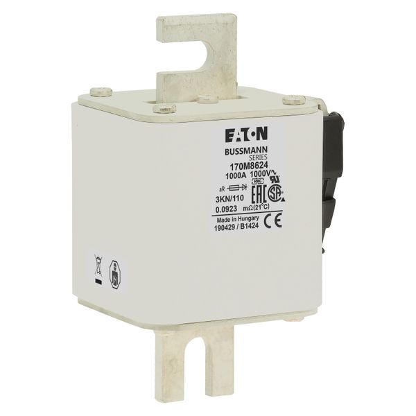 Fuse-link, high speed, 1000 A, AC 1000 V, DIN 3, 74 x 92 x 138 mm, aR, DIN, IEC, single indicator image 20