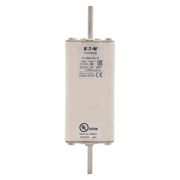 Fuse-link, high speed, 250 A, DC 1500 V, 2XL, 61 x 205 mm, gPV, IEC, UL, with indicator image 11