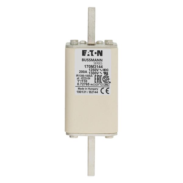 Fuse-link, high speed, 200 A, AC 1250 V, compact size 1, 45 x 45 x 138 mm, aR, DIN, IEC, single indicator image 6