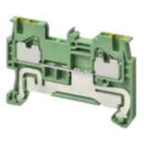 Ground DIN rail terminal block with push-in plus connection for mounti image 2