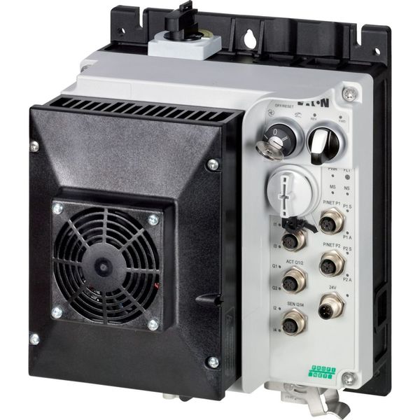 Speed controllers, 8.5 A, 4 kW, Sensor input 4, Actuator output 2, 230/277 V AC, PROFINET, HAN Q4/2, with manual override switch, with fan image 3