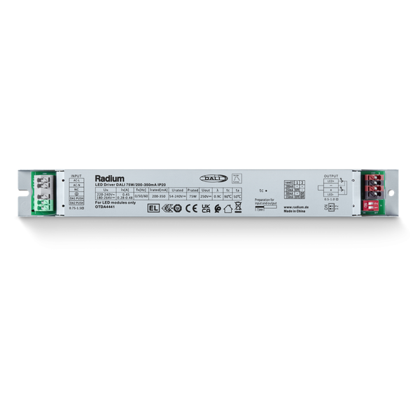 DALI-driver for DC-LED lamps and modules, DRIVER DALI 75W/200-350mA IP20 image 2