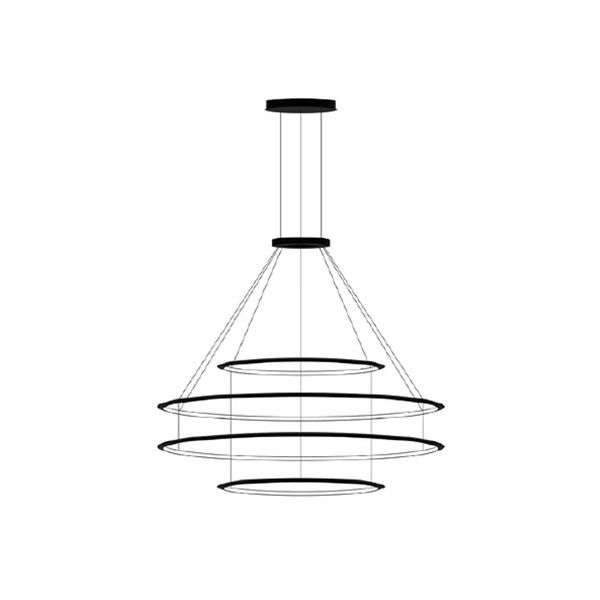 Pendant Circular Outward 4 Rings (ø1200 ø2000 ø2000 ø1200) LED 336.6W 21472lm 4000K White image 1