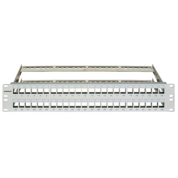 Patchpanel 19" empty for 48 modules (SFA)(SFB), 2U, RAL7035 image 1