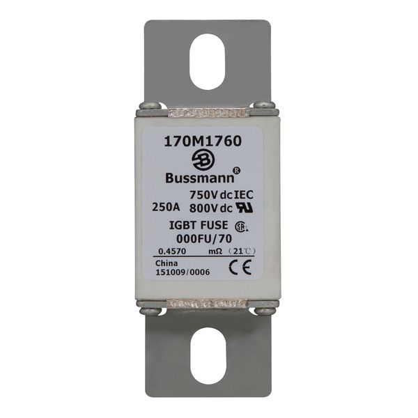 Fuse-link, high speed, 250 A, DC 750 V, size 000, 24 x 36 x 96 mm, aR, IEC, UL image 14