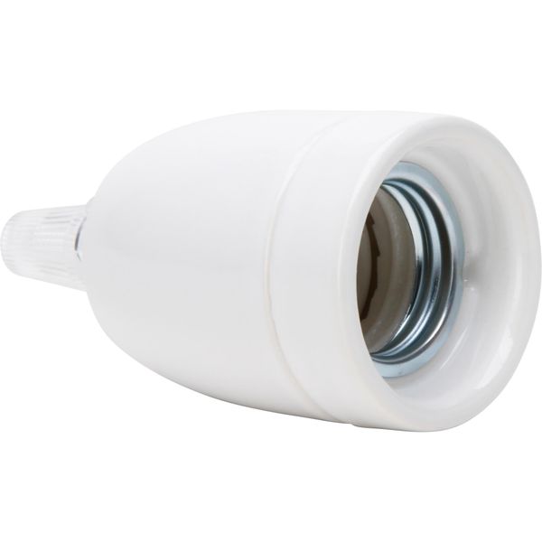 Porcelain/ceram socket E27, shiny white image 1