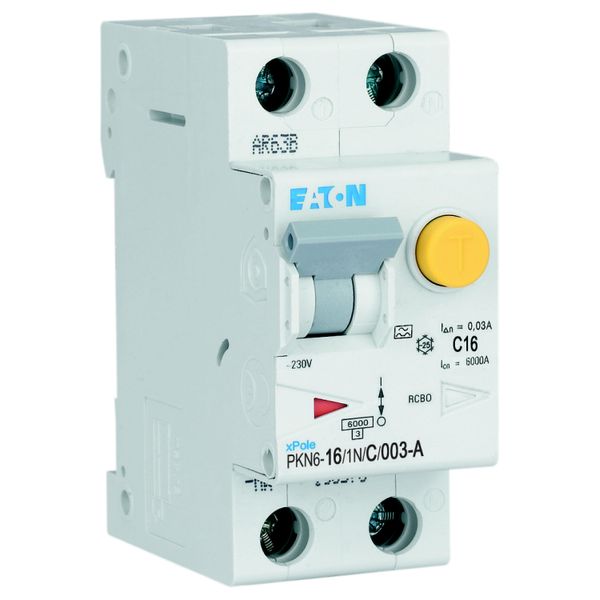 RCD/MCB combination, 16 A, 30 mA, MCB trip characteristic: C, 1p+N, RCD trip characteristic: A image 22