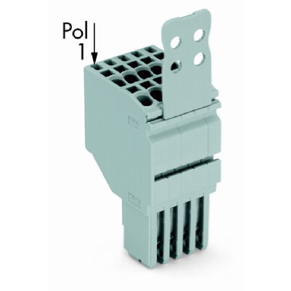 2-conductor female connector Push-in CAGE CLAMP® 1.5 mm² gray image 2