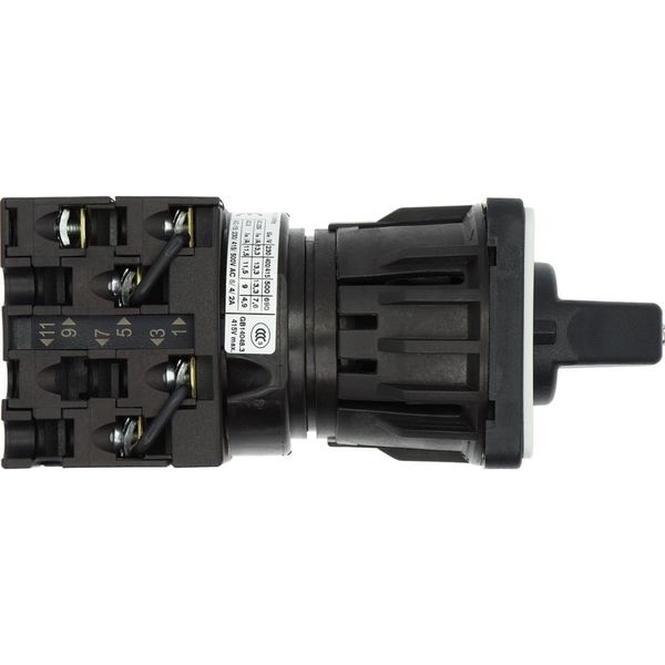 Reversing switches, T0, 20 A, centre mounting, 3 contact unit(s), Contacts: 5, 45 °, momentary, With 0 (Off) position, with spring-return from both di image 34