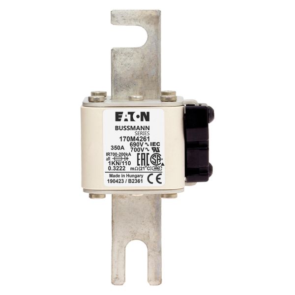 Fuse-link, high speed, 350 A, AC 690 V, DIN 1, 53 x 69 x 138 mm, aR, DIN, IEC, single indicator image 19