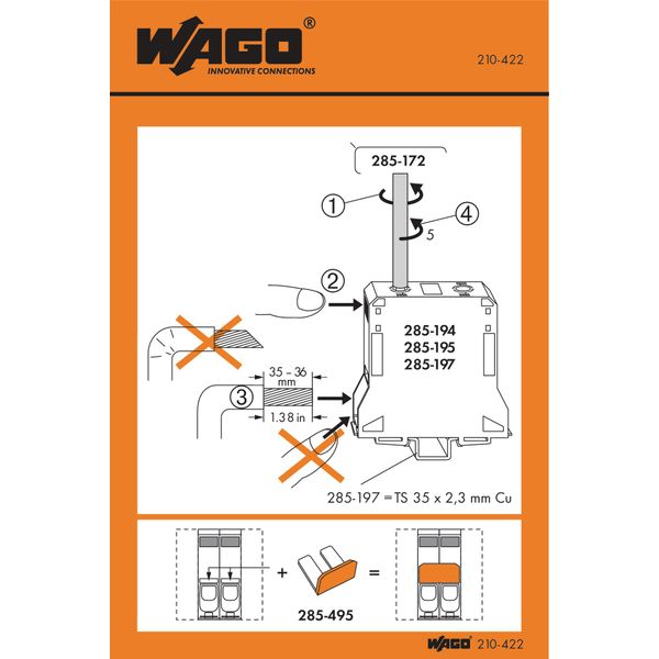 Stickers for operating instructions for high-current terminal blocks 2 image 1