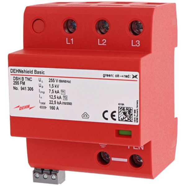 Appl.-opt. combined arrester DEHNshield B type 1+2 for three-phase TN- image 1