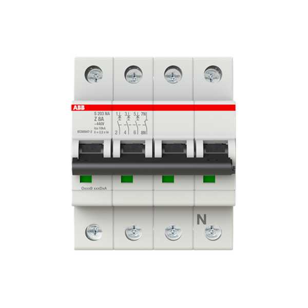 S203-Z8NA Miniature Circuit Breaker - 3+NP - Z - 8 A image 4