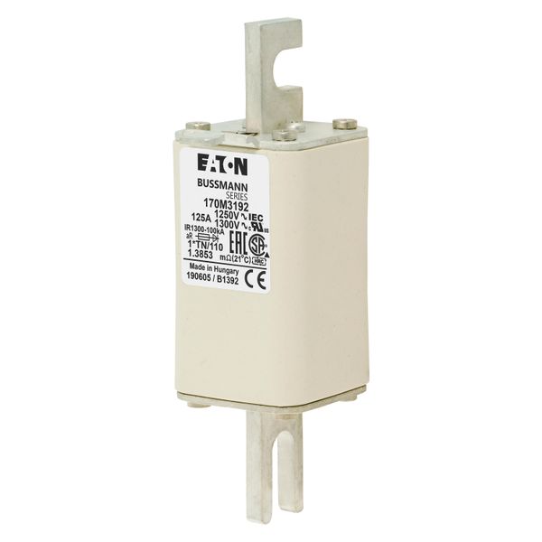 Fuse-link, high speed, 125 A, AC 1250 V, compact size 1, 45 x 58 x 138 mm, aR, DIN, IEC, type T indicator image 4