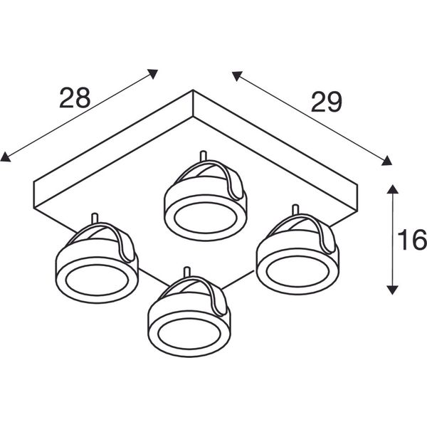 KALU LED 4 Wall and Ceiling luminaire,square,3000K,60ø image 2