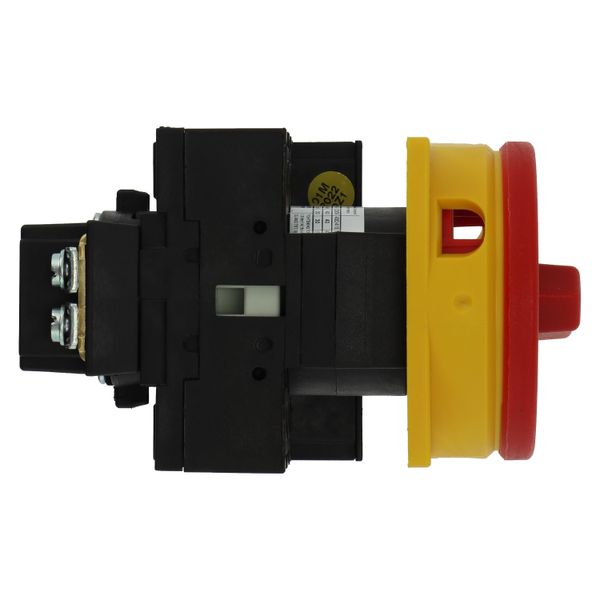 Main switch, P1, 40 A, flush mounting, 3 pole, 1 N/O, 1 N/C, Emergency switching off function, With red rotary handle and yellow locking ring, Lockabl image 27