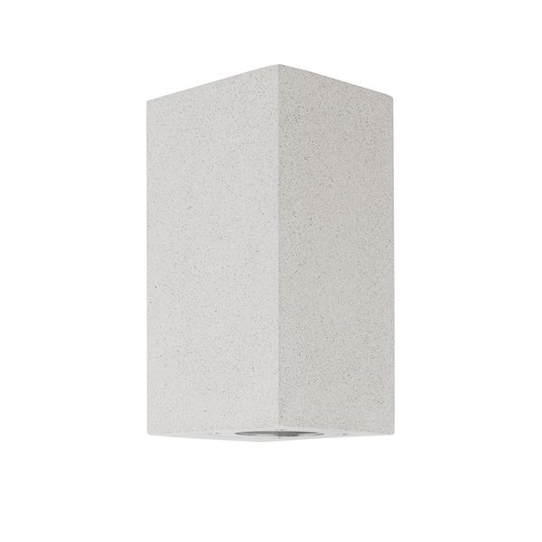 White Sandstone Glass Diffuser LED GU10 2x7 Watt IP65 100-240 Volt Bulb Excluded Light Up & Down L: 8.6 W: 10 H: 18 cm image 1