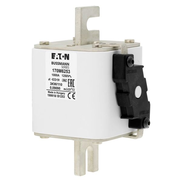 Fuse-link, high speed, 1000 A, AC 1250 V, size 3, 74 x 92 x 141 mm, aR, IEC, single indicator image 11