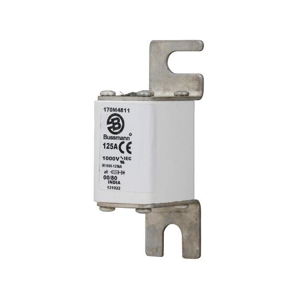 Fuse-link, high speed, 125 A, AC 1000 V, size 00, 30 x 47 x 98 mm, aR, DIN, IEC, single indicator image 6