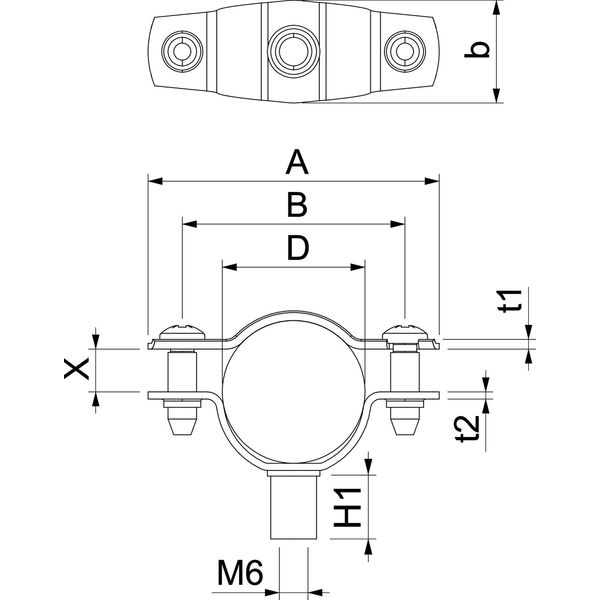 ASG 732 25 A2 Distance saddle with threaded connection M6 20-25mm image 2