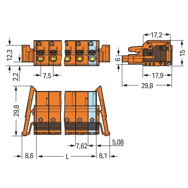 2231-705/037-000 1-conductor female connector; push-button; Push-in CAGE CLAMP® image 3