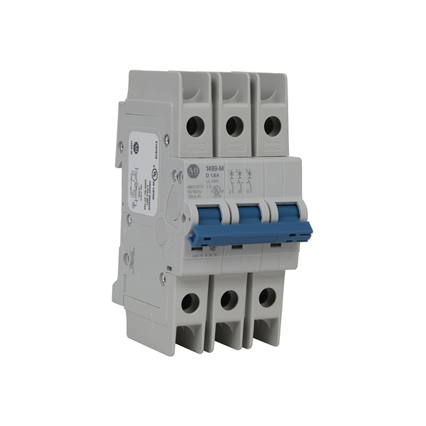 Allen-Bradley 1489-M3C080 Bulletin 1489-M Thermal-Magnetic Circuit Breakers, Standard Configuration, AC, 3 Pole Configuration, Trip Curve C, UL/CSA Max. Voltage: 480Y/277V AC, IEC/EN Max. Voltage: 240V AC, 8A image 1