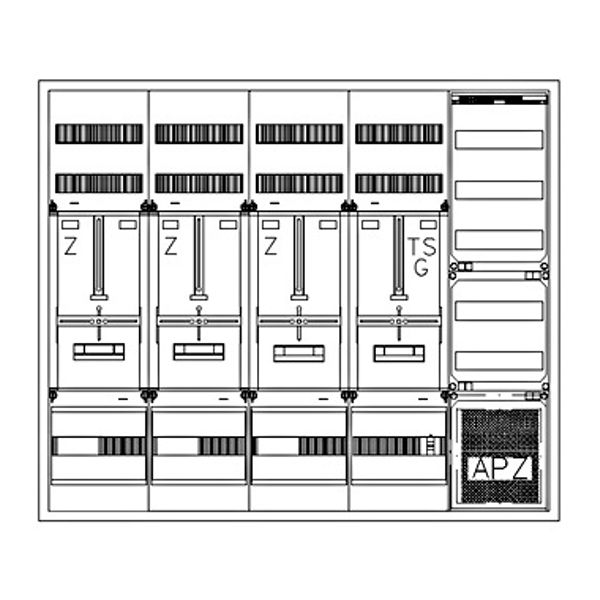 Z„hlerverteiler 3xZF, H=1100 B=1300 T=210mm, 1xTSG, VF, APZ image 1
