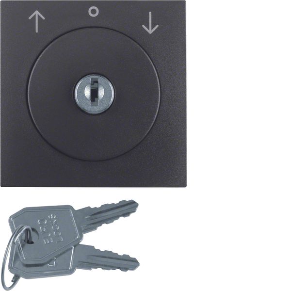 Centre plate lock key switch blinds Berker B.3/B.7 anthracite, matt image 1
