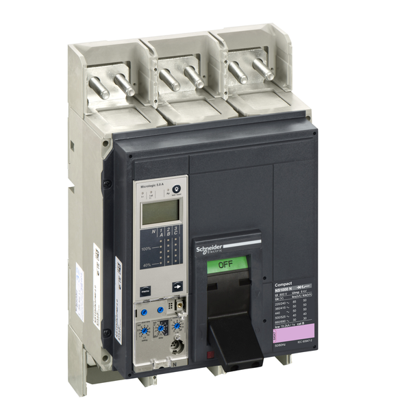 circuit breaker ComPact NS1000N, 50 kA at 415 VAC, Micrologic 5.0 A trip unit, 1000 A, fixed,3 poles 3d image 4